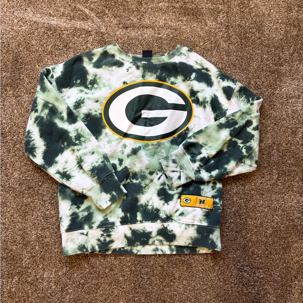 NFL Green Bay Packers Green Tie-Dye Crewneck